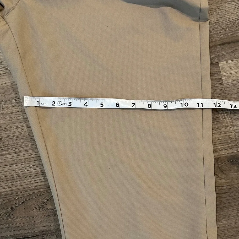 Banana Republic Mens Performance Golf Pants Tan Khaki Chino 38x34 Stretch Zipper